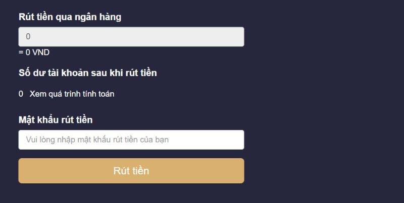 Nạp tiền rút tiền 4 rút tiền PQ88 qua tài khoản ngân hàng
