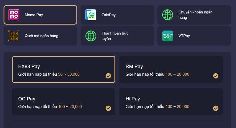 Nạp tiền rút tiền 1 Giao dịch nạp tiền rút tiền PQ88
